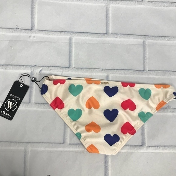 Wildfox Swim Vintage Rainbow Hearts Bottom - Picture 2 of 3